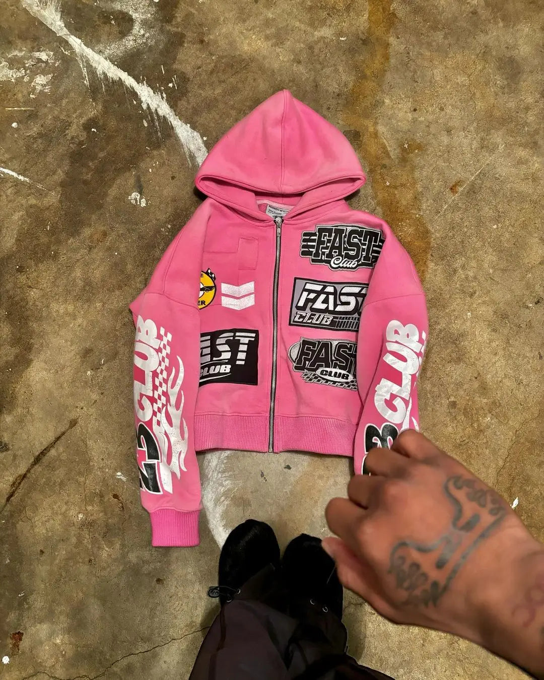 Streetwear Retro Men Embroidery Personalized Diamond Oversized Hoodie Men Women Harajuku Sweatshirt