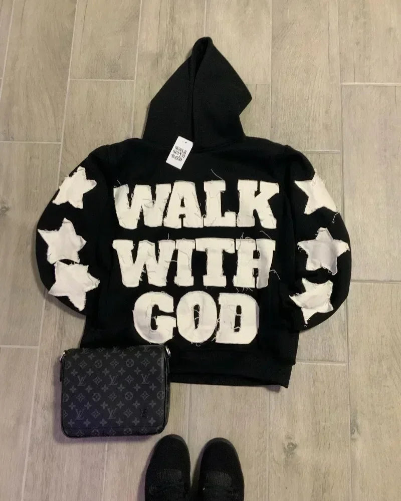Zip Up Hoodie Hip Hop New Fashion Patch Oversized Hoodie Men Women Loose Casual