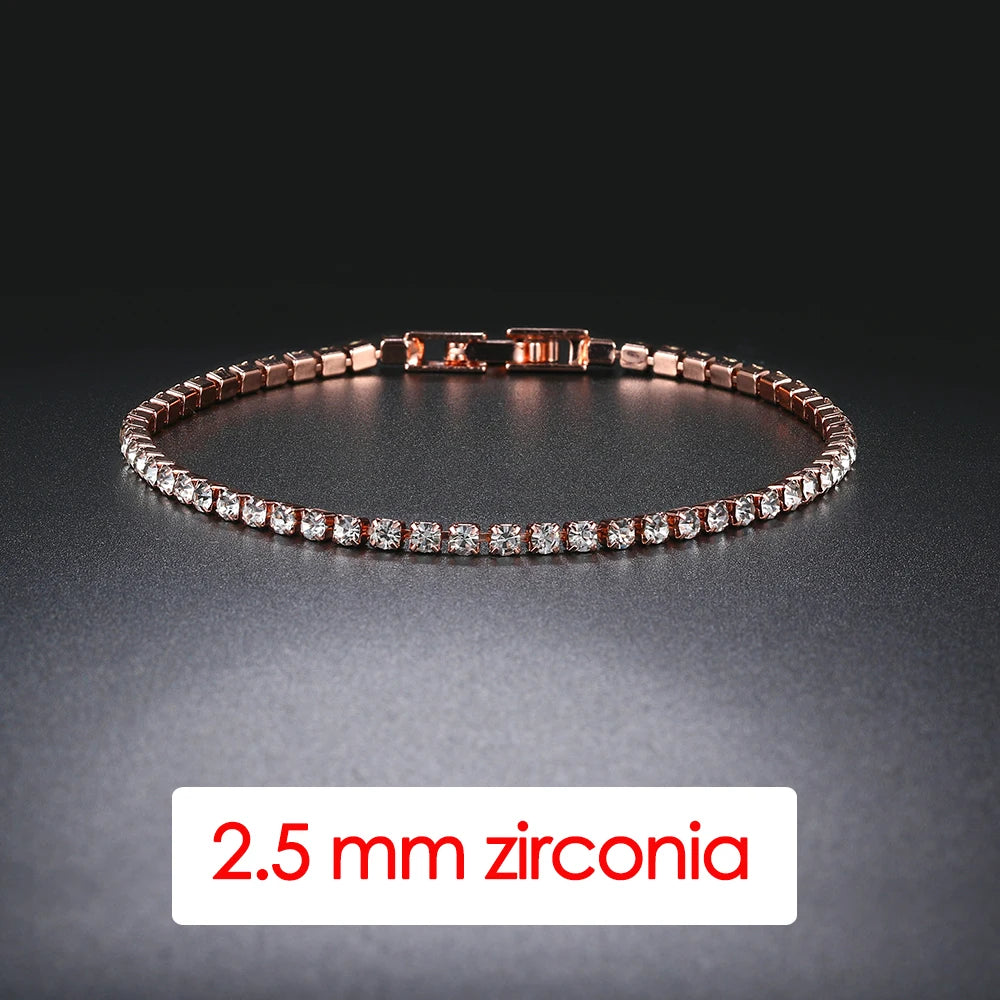 Hip Hop Iced Out 3/4/5mm Crystal Tennis Bracelet for Men Homme Trendy Punk Zirconia Men's Chain on The Hand Streetwear Jewelry