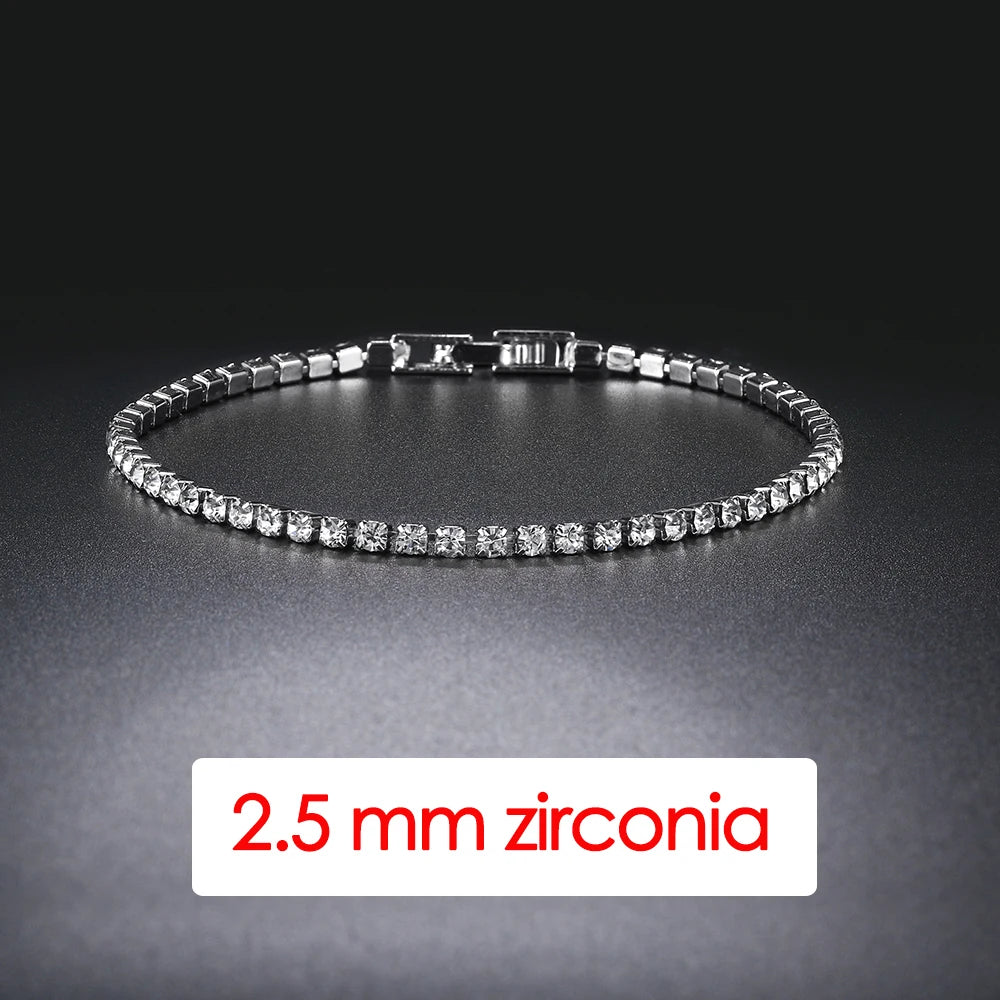 Hip Hop Iced Out 3/4/5mm Crystal Tennis Bracelet for Men Homme Trendy Punk Zirconia Men's Chain on The Hand Streetwear Jewelry