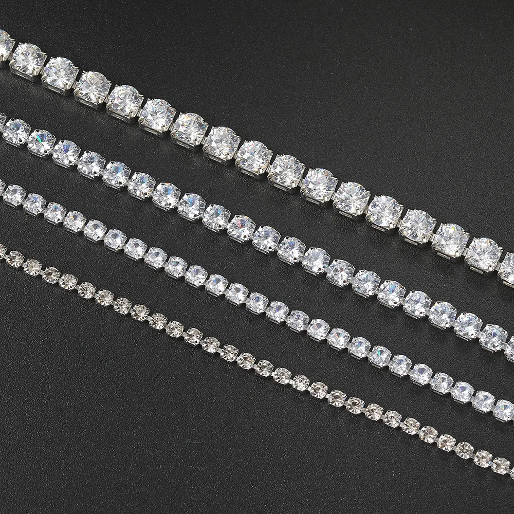 Hip Hop Iced Out 3/4/5mm Crystal Tennis Bracelet for Men Homme Trendy Punk Zirconia Men's Chain on The Hand Streetwear Jewelry