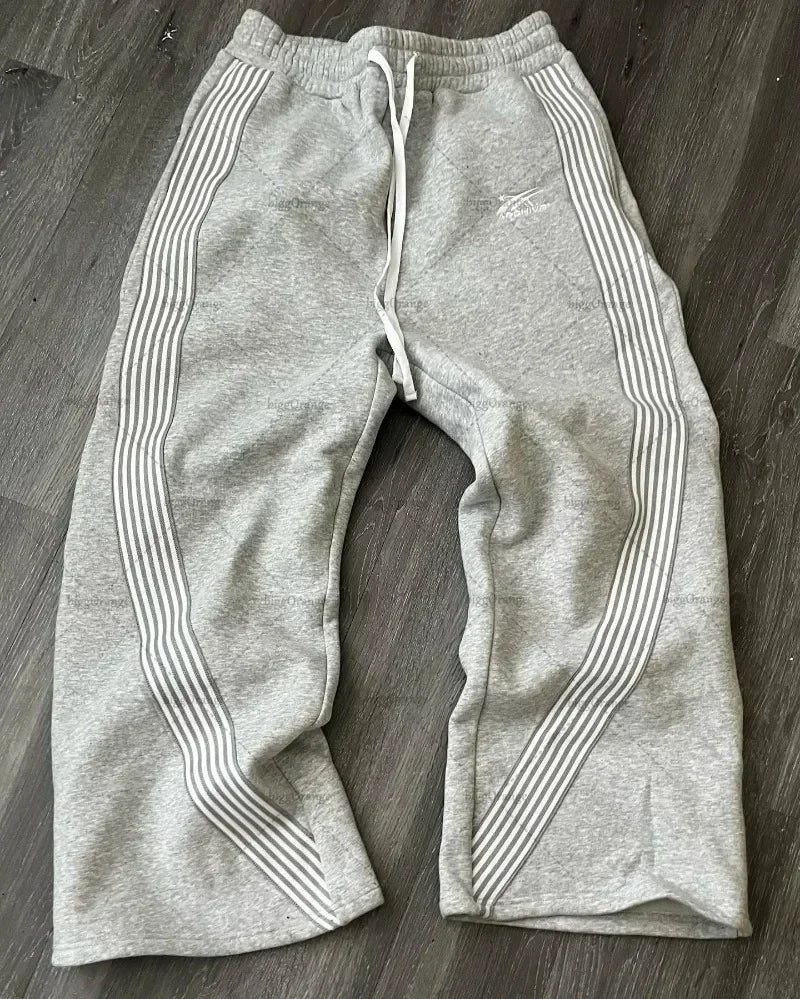 Embroidered Gray Casual Pants Camo Functional Tactical Functional Men's Women's Premium Jogging Drawstring