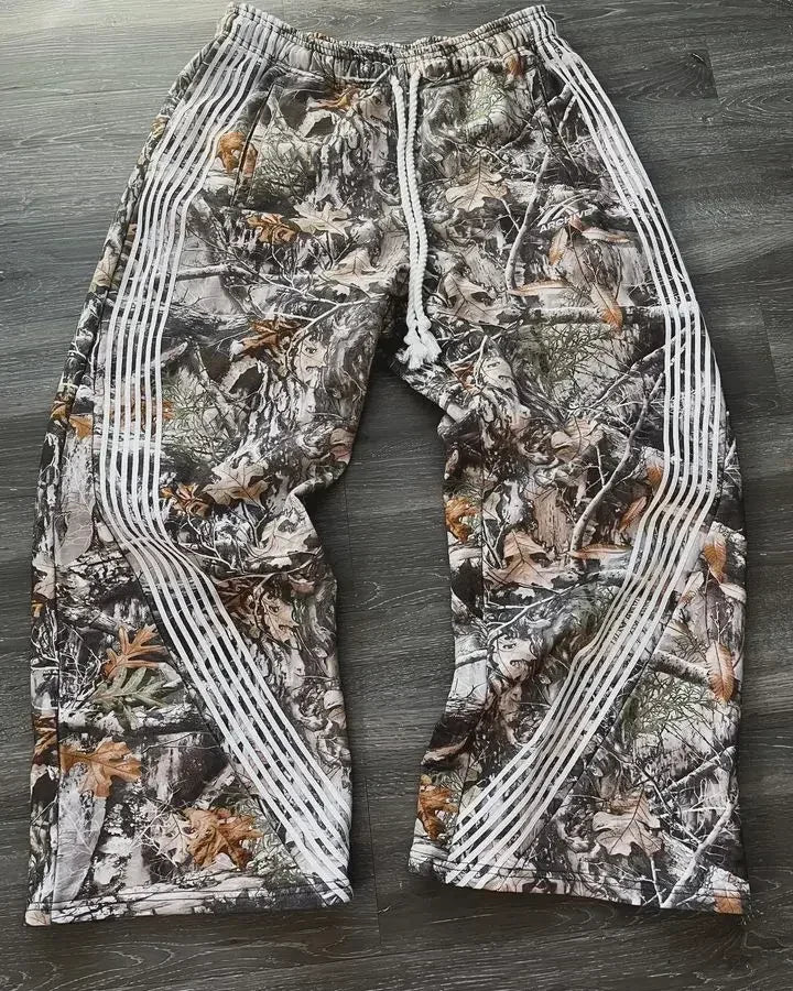 Embroidered Gray Casual Pants Camo Functional Tactical Functional Men's Women's Premium Jogging Drawstring