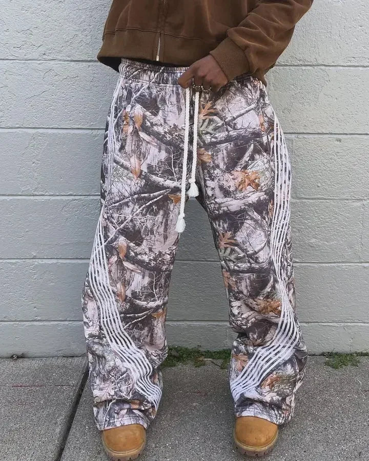 Embroidered Gray Casual Pants Camo Functional Tactical Functional Men's Women's Premium Jogging Drawstring