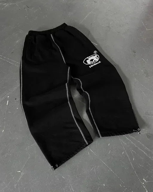 Embroidered Gray Casual Pants Camo Functional Tactical Functional Men's Women's Premium Jogging Drawstring