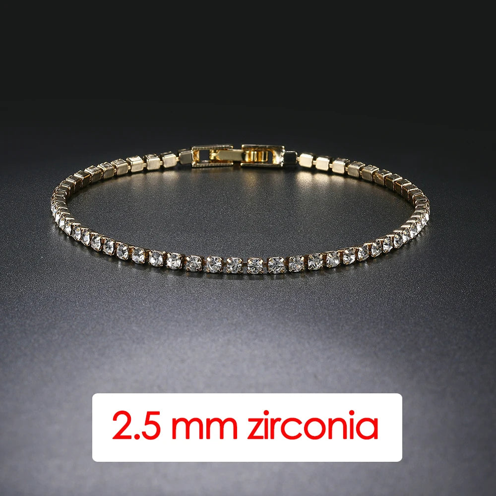 Hip Hop Iced Out 3/4/5mm Crystal Tennis Bracelet for Men Homme Trendy Punk Zirconia Men's Chain on The Hand Streetwear Jewelry
