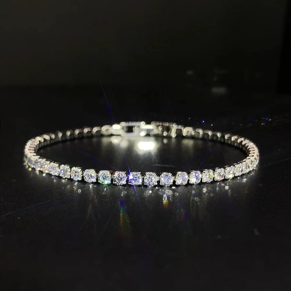 Hip Hop Iced Out 3/4/5mm Crystal Tennis Bracelet for Men Homme Trendy Punk Zirconia Men's Chain on The Hand Streetwear Jewelry