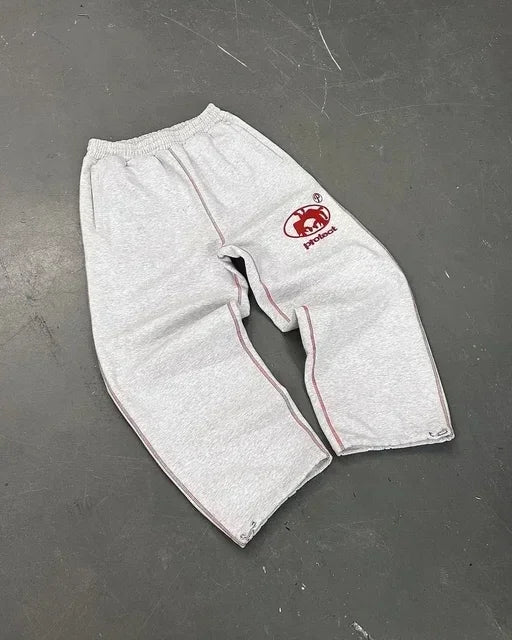 Embroidered Gray Casual Pants Camo Functional Tactical Functional Men's Women's Premium Jogging Drawstring