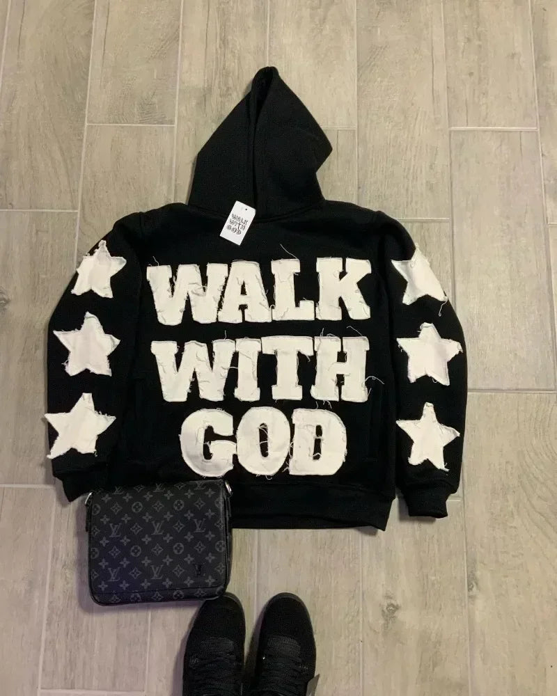 Zip Up Hoodie Hip Hop New Fashion Patch Oversized Hoodie Men Women Loose Casual