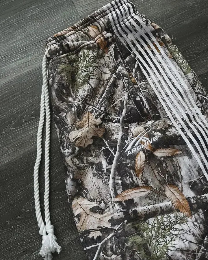 Embroidered Gray Casual Pants Camo Functional Tactical Functional Men's Women's Premium Jogging Drawstring