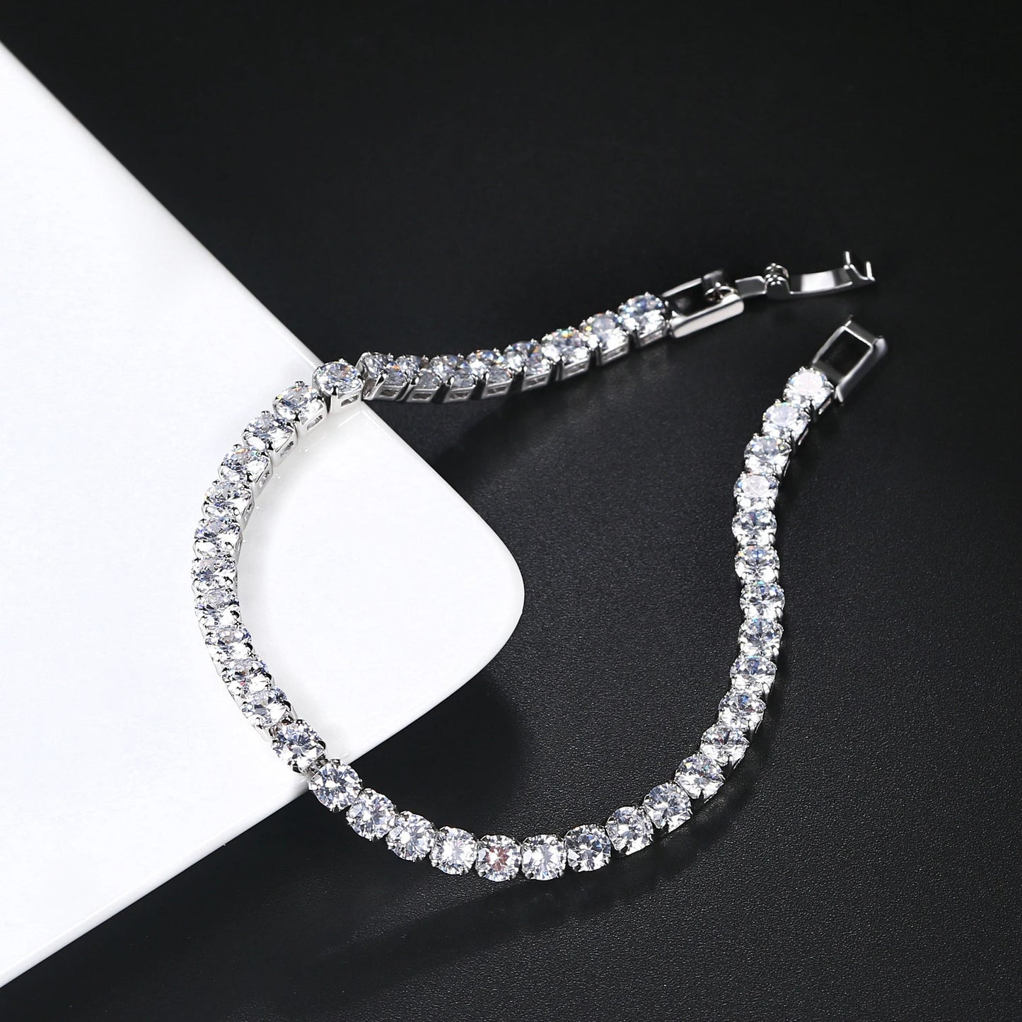 Hip Hop Iced Out 3/4/5mm Crystal Tennis Bracelet for Men Homme Trendy Punk Zirconia Men's Chain on The Hand Streetwear Jewelry
